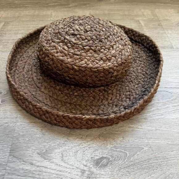 Helen Kaminski Australia 100% Raffia Brown Brimmed Sun Hat. main image 5